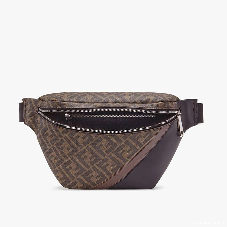 Cheap HOT Fabric In Motif Brown Fendi Belt Bag Coffee FF 0707
